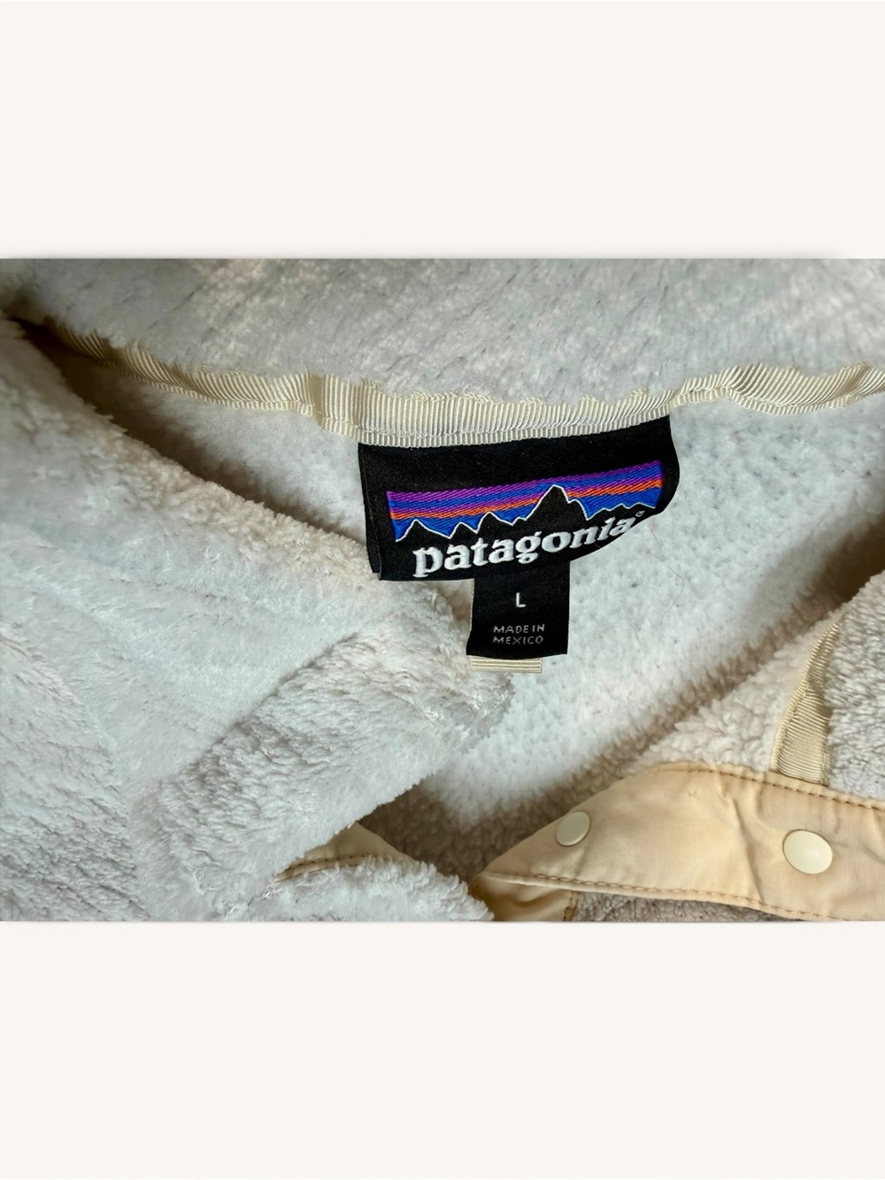 Patagonia Better Sweater Snap-T Fleece Pullover Women's Large Cream Ivory - Picture 5 of 5
